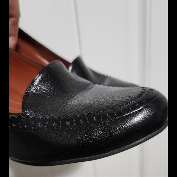 Naturalizer black leather vintage look heels womens size 9 Jaslynn block pumps - Picture 4 of 7